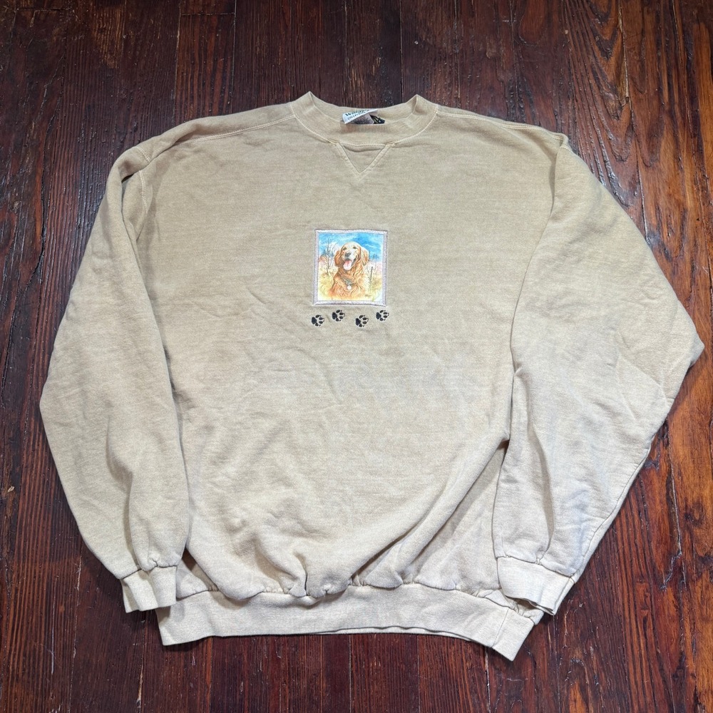 Vintage Wild Wings Sweatshirt Mens 2XL 90s‎ Dog Crewneck Golden Retriever CANADA